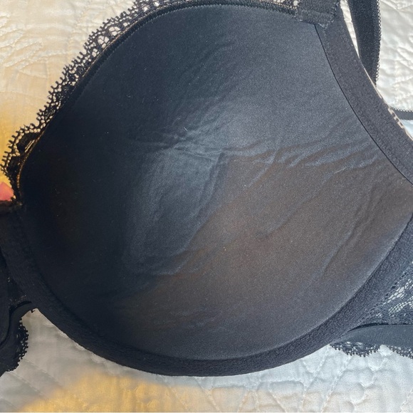 Victoria’s Secret Dream Angels Lined Demi‎ Bra 38 D Black & Ivory w/Lace Trim - Picture 12 of 12